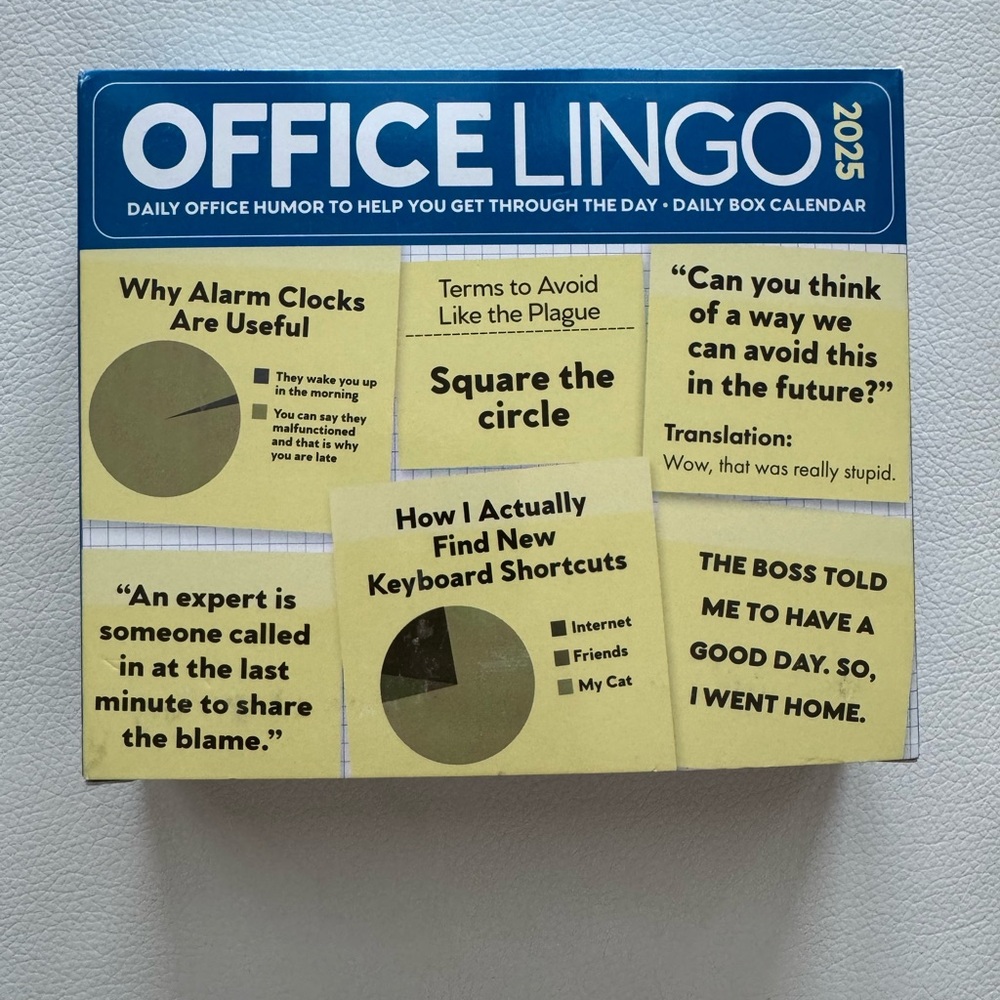 Office Lingo 2025 6.2" x 5.4" Box Calendar